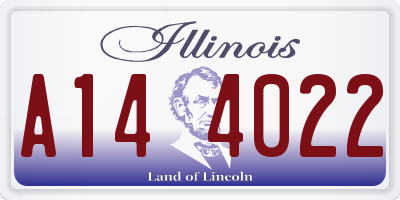IL license plate A144022
