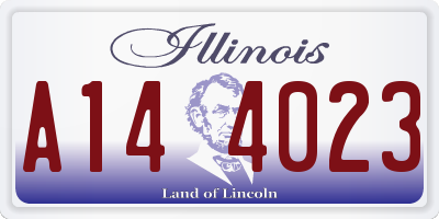 IL license plate A144023