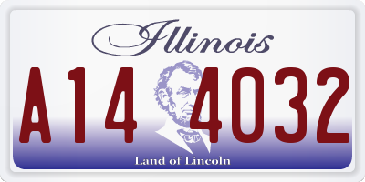 IL license plate A144032