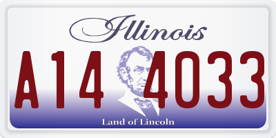 IL license plate A144033