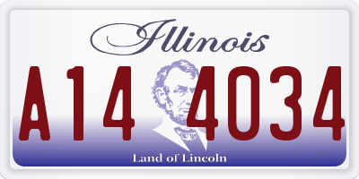 IL license plate A144034