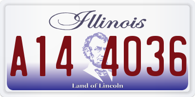 IL license plate A144036
