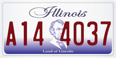 IL license plate A144037