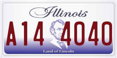IL license plate A144040