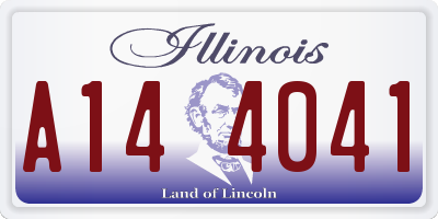 IL license plate A144041