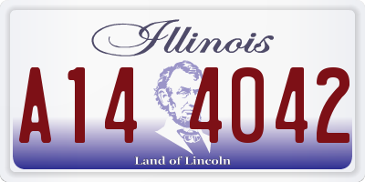 IL license plate A144042