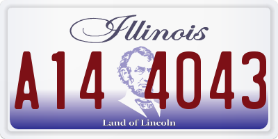 IL license plate A144043