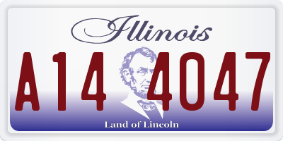 IL license plate A144047