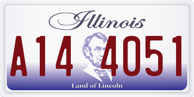 IL license plate A144051