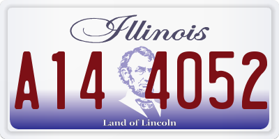 IL license plate A144052