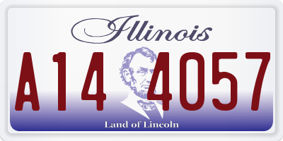 IL license plate A144057
