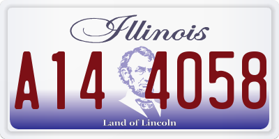 IL license plate A144058