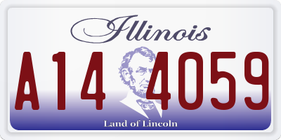 IL license plate A144059