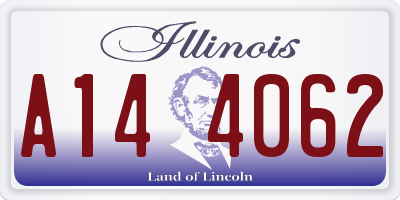 IL license plate A144062