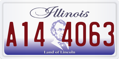 IL license plate A144063