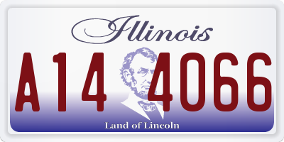 IL license plate A144066
