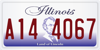 IL license plate A144067