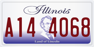 IL license plate A144068