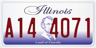IL license plate A144071