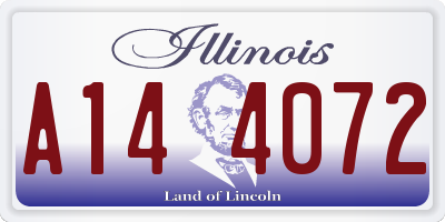 IL license plate A144072