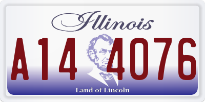 IL license plate A144076