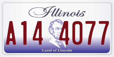 IL license plate A144077