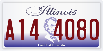 IL license plate A144080