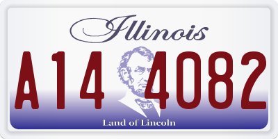 IL license plate A144082