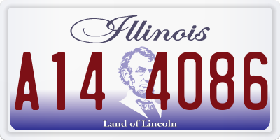 IL license plate A144086