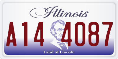 IL license plate A144087