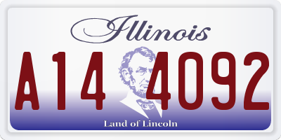 IL license plate A144092