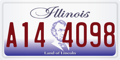 IL license plate A144098