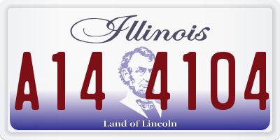IL license plate A144104