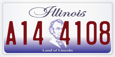 IL license plate A144108