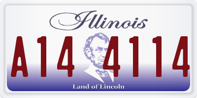 IL license plate A144114