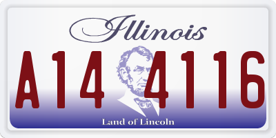IL license plate A144116