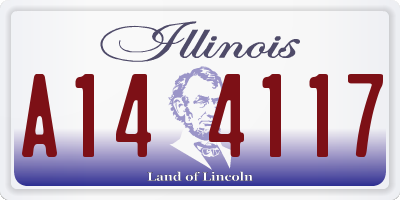 IL license plate A144117