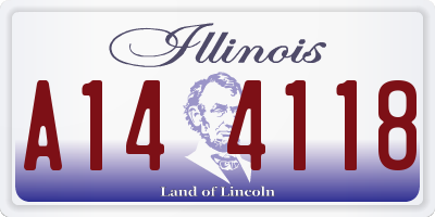 IL license plate A144118
