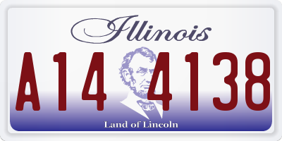 IL license plate A144138