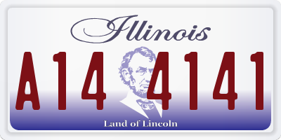 IL license plate A144141