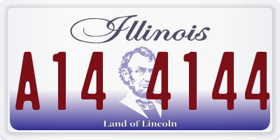 IL license plate A144144