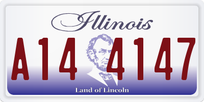 IL license plate A144147
