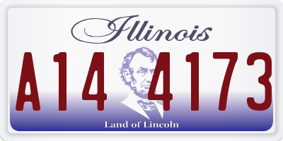 IL license plate A144173