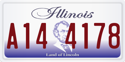 IL license plate A144178