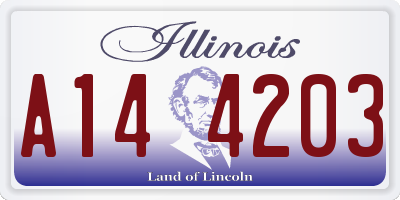 IL license plate A144203