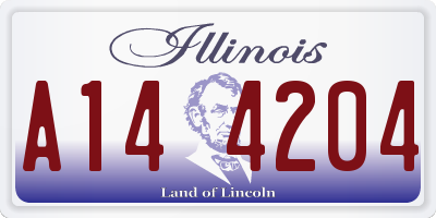 IL license plate A144204