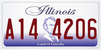 IL license plate A144206