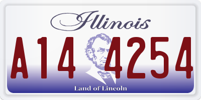 IL license plate A144254