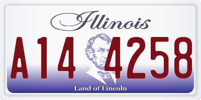 IL license plate A144258