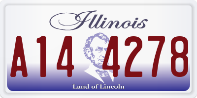 IL license plate A144278